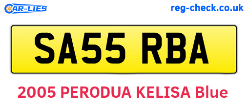 SA55RBA are the vehicle registration plates.