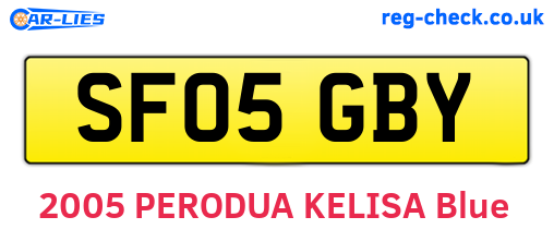 SF05GBY are the vehicle registration plates.