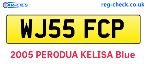 WJ55FCP are the vehicle registration plates.