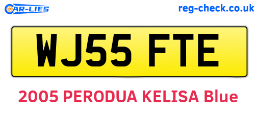 WJ55FTE are the vehicle registration plates.