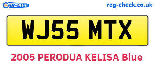 WJ55MTX are the vehicle registration plates.