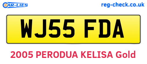 WJ55FDA are the vehicle registration plates.