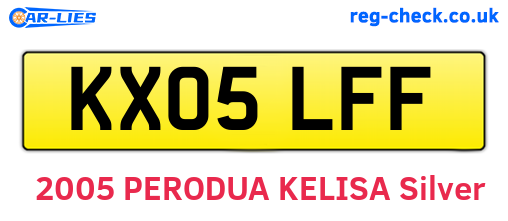 KX05LFF are the vehicle registration plates.