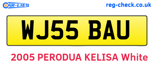 WJ55BAU are the vehicle registration plates.