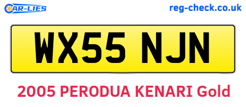 WX55NJN are the vehicle registration plates.