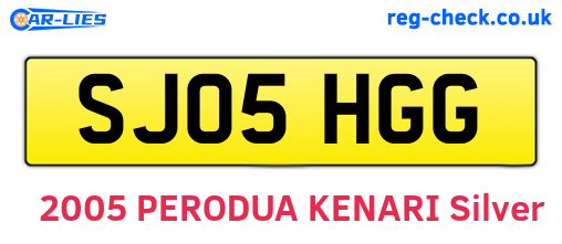 SJ05HGG are the vehicle registration plates.