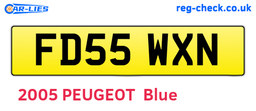 FD55WXN are the vehicle registration plates.