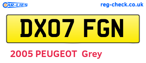 DX07FGN are the vehicle registration plates.