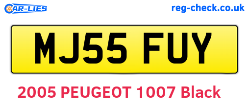 MJ55FUY are the vehicle registration plates.