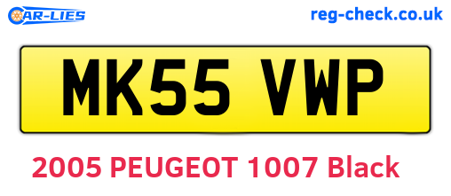 MK55VWP are the vehicle registration plates.