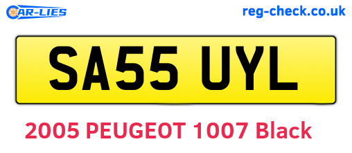 SA55UYL are the vehicle registration plates.