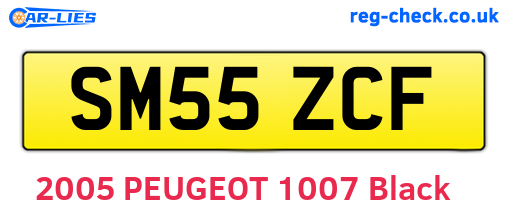 SM55ZCF are the vehicle registration plates.
