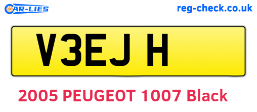 V3EJH are the vehicle registration plates.