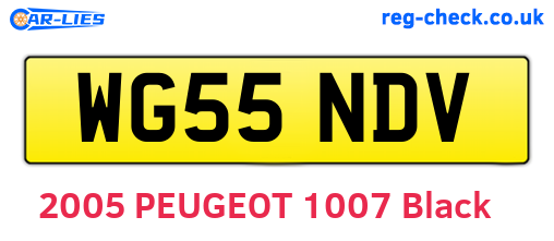 WG55NDV are the vehicle registration plates.