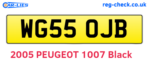 WG55OJB are the vehicle registration plates.