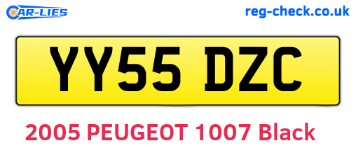 YY55DZC are the vehicle registration plates.