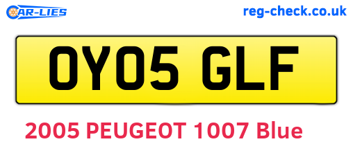 OY05GLF are the vehicle registration plates.