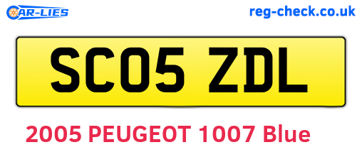 SC05ZDL are the vehicle registration plates.