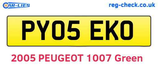 PY05EKO are the vehicle registration plates.