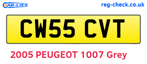 CW55CVT are the vehicle registration plates.