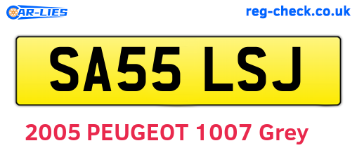 SA55LSJ are the vehicle registration plates.