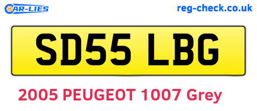 SD55LBG are the vehicle registration plates.