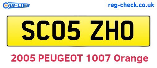 SC05ZHO are the vehicle registration plates.