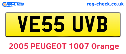 VE55UVB are the vehicle registration plates.