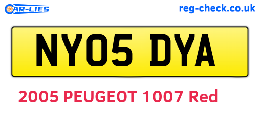 NY05DYA are the vehicle registration plates.