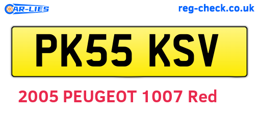PK55KSV are the vehicle registration plates.