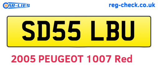 SD55LBU are the vehicle registration plates.