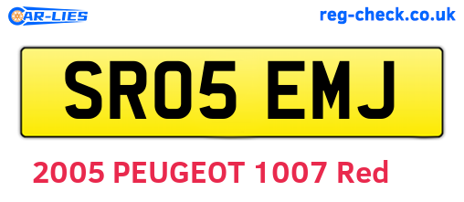 SR05EMJ are the vehicle registration plates.