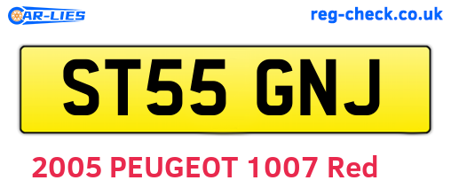 ST55GNJ are the vehicle registration plates.