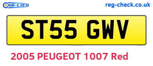 ST55GWV are the vehicle registration plates.
