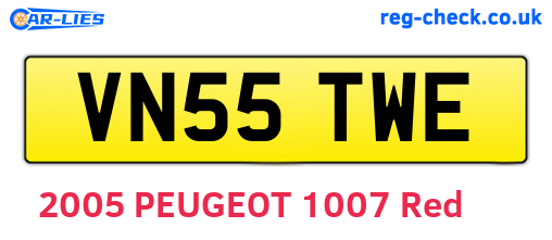 VN55TWE are the vehicle registration plates.