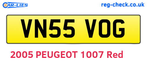 VN55VOG are the vehicle registration plates.