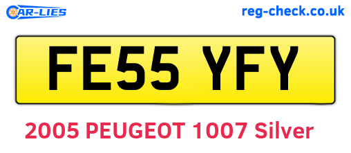 FE55YFY are the vehicle registration plates.