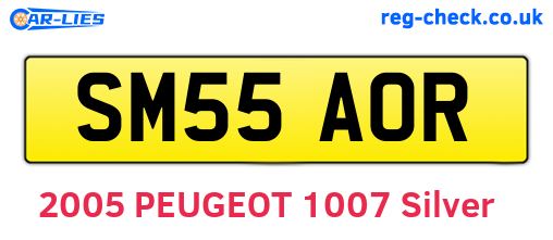 SM55AOR are the vehicle registration plates.