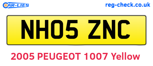 NH05ZNC are the vehicle registration plates.