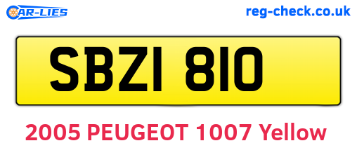 SBZ1810 are the vehicle registration plates.