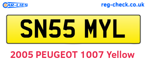 SN55MYL are the vehicle registration plates.