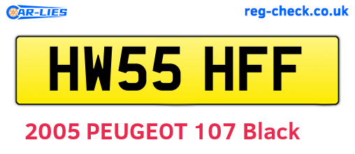 HW55HFF are the vehicle registration plates.