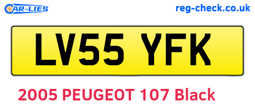 LV55YFK are the vehicle registration plates.