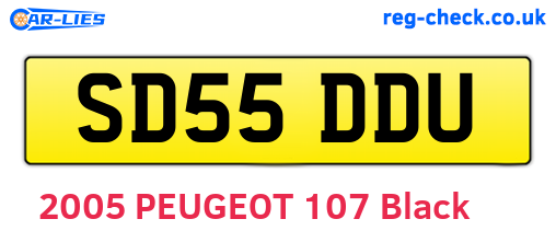 SD55DDU are the vehicle registration plates.