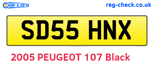SD55HNX are the vehicle registration plates.