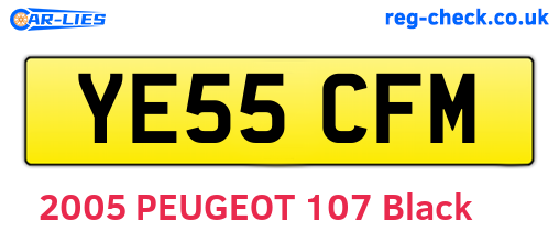 YE55CFM are the vehicle registration plates.