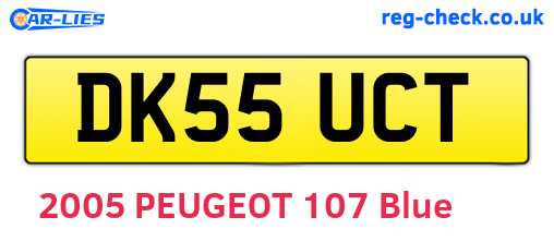 DK55UCT are the vehicle registration plates.