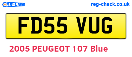 FD55VUG are the vehicle registration plates.