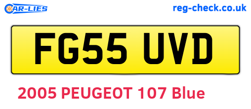 FG55UVD are the vehicle registration plates.