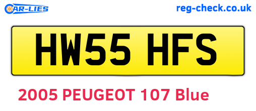 HW55HFS are the vehicle registration plates.